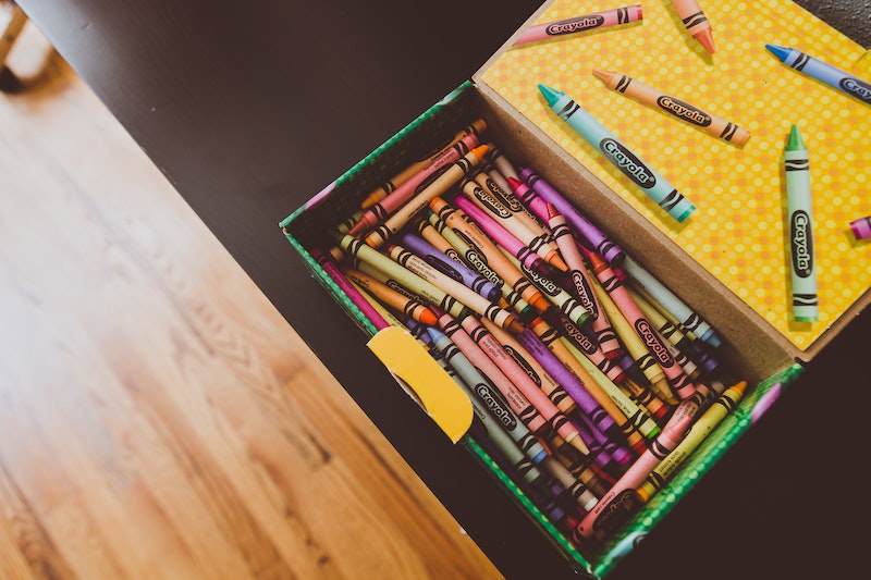 box of crayons